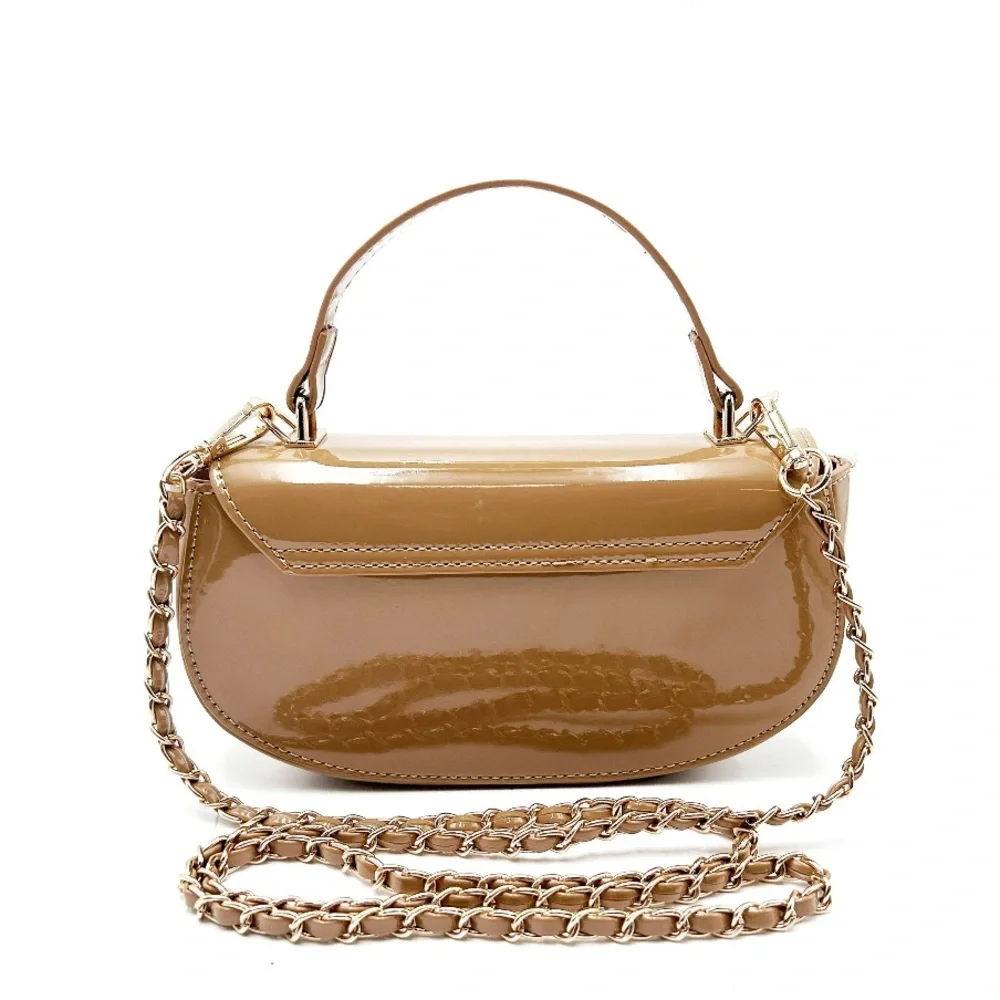 Valentino Orlandi Glossy Beige Crossbody Bag - Picture 2 of 5